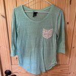 Rue 21  Mint Green Women's Top with Lace Pocket Photo 0