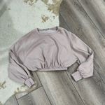 ZARA  beige cropped synched pullover sweatshirt Photo 0