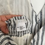 Cooperative Linen Blend White Halter Parker Neck Smocked Back Romper Photo 3