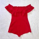 Urban Outfitters NWOT Red Ruffle Off the Shoulder Romper size Small Photo 5