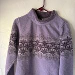 Cabelas Fleece Pullover Vintage S/P Purple Lavender Star Print Mock Neck Sweater Photo 1