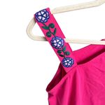 Soft Surroundings Asymmetric Sleeve Embroidered Blouse | Hot Pink | Small Photo 3