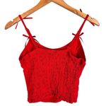 Sienna Sky Rayon Linen Blend Red Crop Tank Top Bow Straps Sz Small Y2K Lolita Photo 1