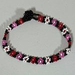 Daisy Black White Red Pink  Daisies Beaded Floral Handmade Bracelet Jewelry 🌸🌺 Photo 1