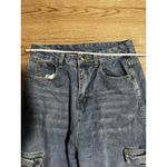 Women's High Waist Denim Cargo Pants Jeans Pocket Design 29"‎ Waist Streetwear Blue Photo 3