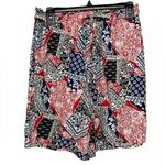 Vintage Roo Crossing Paisley Boho Shorts Pull On size small Red Photo 2