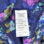 Heritage 1981 100% Silk Floral Print Navy Dark Blue Mini Slip Dress Size Medium Photo 6