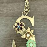 Long Jeweled “S” Gold Necklace Photo 0