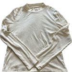 Madewell  Cream Ribbed Mockneck Long Sleeve Blouse Size Med GUC #0492-DS Photo 0