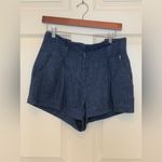 L'Agence  Women's Blue Pleated Linen Shorts.   Size-2 Photo 1