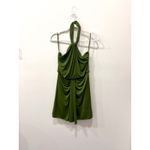 Cinq A Sept Kaily Open Back Draped Mini Halter Blouson Dress Green Womens Size 8 Photo 2
