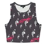 Ed Hardy NWT  Black Skull + Dagger Print Sleeveless Sport Crop Tank Sz M Photo 0
