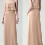Jenny Yoo  Dress Women's 6 Olivia Bridesmaid Strapless Chiffon Floor Length Blush Photo 1