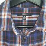 Mavi Jeans Mavi Womens Stud Button Front Shirt Size S Blue Orange Pink Plaid Long Sleeve Photo 2