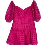 Hello Molly Gal Pal Dress Womens L Pink Mini Puff Sleeve Lattice Y2K Coquette Photo 1