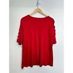 kim rogers  Shirt Womens Extra Large Red Crisscross Sleeves Pullover Casual Photo 2
