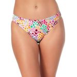California Waves  Juniors Hipster Scoop Bikini Bottoms Multi Neon White L New Photo 0