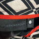 Worthington  Black Beige Diamond Pencil Lined Knee Skirt Back Zip 8 Photo 3