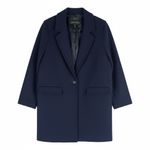 J.Crew Wool Blend Melton Boyfriend Coat One Button Navy Blue Size 12 Photo 1