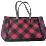 Victoria's Secret NWT Plaid Tote Shoulder Bag Red Black Cambodia Model 11195687 Photo 4