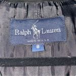Ralph Lauren  Size 8 Genuine Leather Dress Black Midi Sheath Button Pockets Photo 5