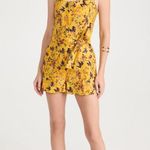 ALC Frank A.L.C. Gilmour Yellow Floral Linen Romper Floral Size 12 NWT Coconut Girl Beach Photo 3