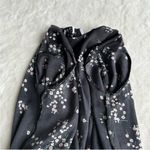 L'Academie  The Swing Dress Black Floral Satin Shirt Dress S Photo 10