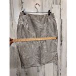 Frascara Silk Blend Floral Jacquard Pencil Skirt Beige Size 4 Made in Canada Silver Photo 6