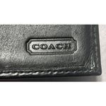 Coach Signature Jacquard Bi-Fold Checkbook Cover Black Canvas and Leather Photo 1