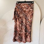 J.O.A. Wrap Snakeskin Print MIDI Skirt M Cream/Black Photo 5