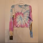 Nasa long sleeve tye dye cropped top shirt size small Pink Photo 1