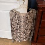Olivaceous New  Snake Animal Print scoop neck light weight sweater Photo 1