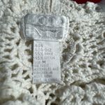 Moda Intl Crochet Button Front Cardigan Womens Med Ivory Medallion Vtg Y2k Retro Photo 2