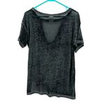 PINK - Victoria's Secret  Size XS Shirt Gray Tie‎ Front Open V Neck Keyhole Tee Photo 1