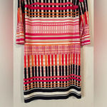Eliza J Colorful Crosshatch 3/4 Sleeve Jersey A-line Dress minidress size 6 Photo 5