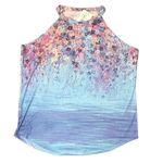 Fashion SIZE 3X NWT Patterned High Neck Back Thin Strap Tank Blue Photo 0