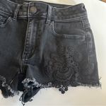 American Eagle Hi-Rise Shortie Black Lace Detailed Denim Shorts Size 0 Photo 5