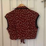 Therapy Boutique Vintage Maroon Dandelion Print Crop Top Photo 3