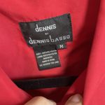 Dennis Basso SIZE MEDIUM RED LEOPARD PRINT LINING SNAP FRONT MID LENGTH JACKET Photo 3