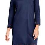 Lands' End Lands’ End Sports Dress Laser Cut Eyelet Trim Navy Blue Women’s Size M/L 10–12 Photo 0
