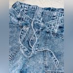 KANCAN Nieve Paperbag Acid Wash Shorts sz 7 Blue Photo 5