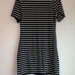 Oasap  Black & White Striped Asymmetrical Dress Photo 3