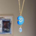 Handmade gold tone stainless steel boho chic beach quality glass beads necklace🌀🐚🌊 Photo 3