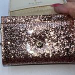 Kate Spade  Pink Glitter Storybook Liner Folded SmallID wallet with Key Chain Photo 6