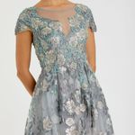 Mac Duggal 20294 Green Floral Embroidered Short Sleeve Gown Photo 6