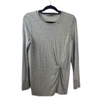 Athleta  Women's Gray Nirvana Twist Front Long Sleeve Sweatshirt Size S Photo 1