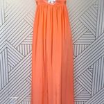Amanda Uprichard Maxi Dress Sleeveless Embroidered Floral Silk Orange Size XS Photo 0