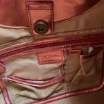 BCBGirls BCBGIRL Brown and Pink Metallic Purse with Flowers Photo 1