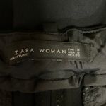 ZARA  Woman Black Mid Rise Flat Front Straight Ankle Business Career Pants Size S Photo 3