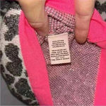 Juicy Couture  Womens M Metallic Leopard Print Pullover Sweater Pink Logo Gray Photo 6